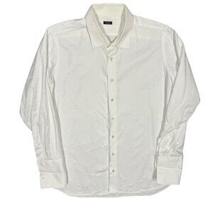Tom James Bespoke Dress Shirt French Cuffs White Made in USA XL
